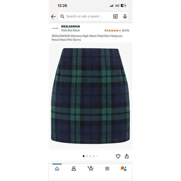 New Women’s Plaid Wool Skirt Size Medium - Picture 7 of 7